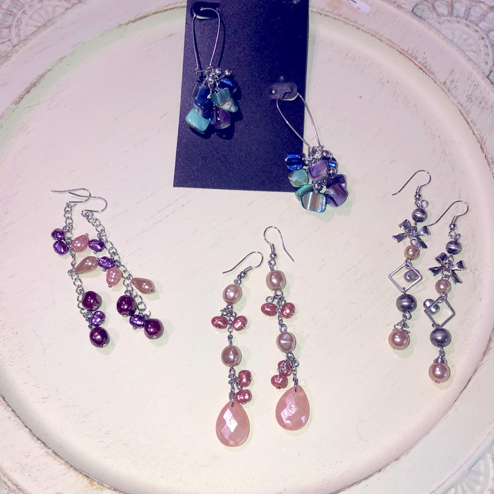 Set of 4 Pairs of Fashion Dangling Earrings